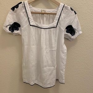 J Crew Factory linen Peasant Top